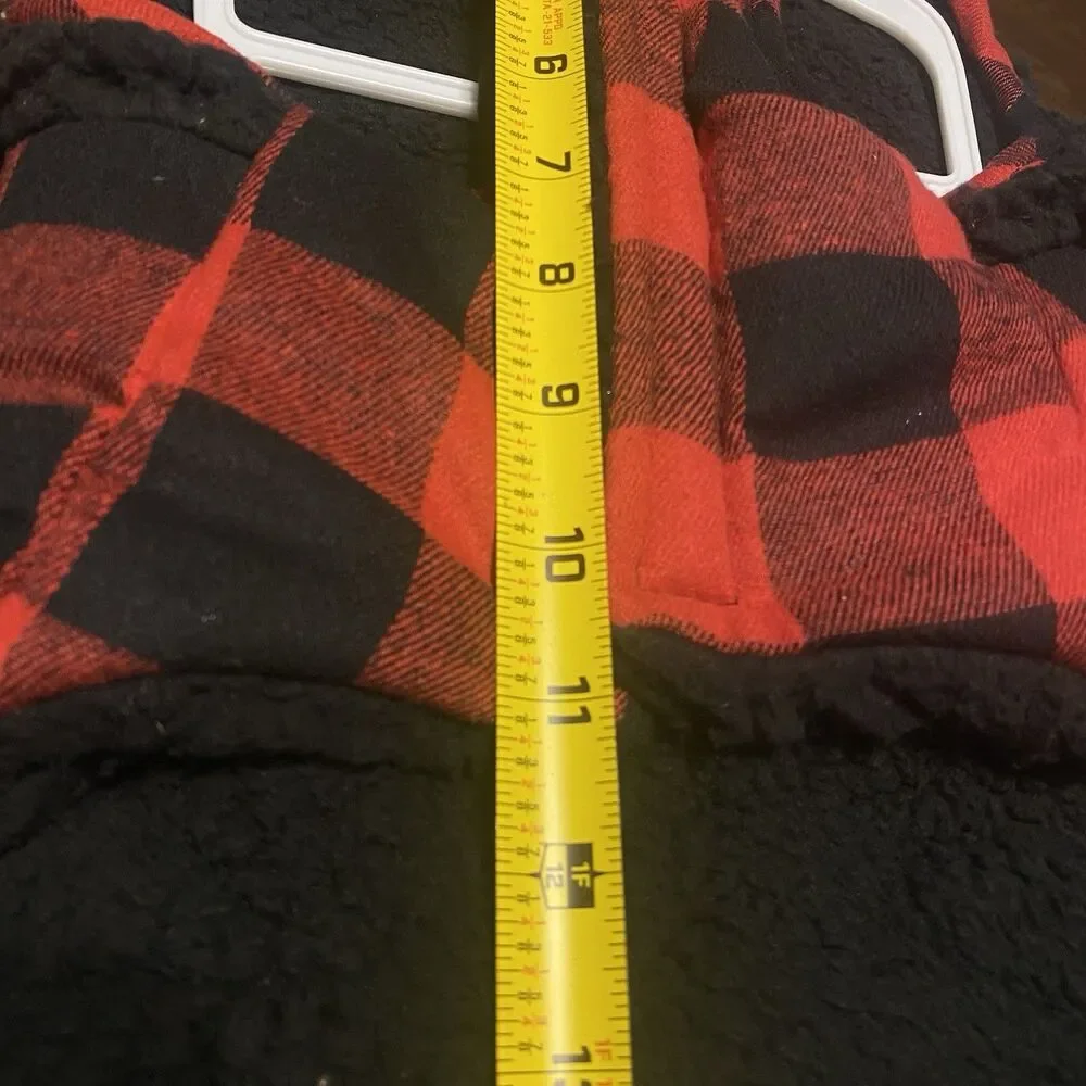 Dog Jacket Med Outfit Flannel Red Black Buffalo Plaid Checkered Holiday Warm NWT